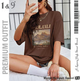 Rich Coffee Oversize Tee for Women's Comfort - 19bay
